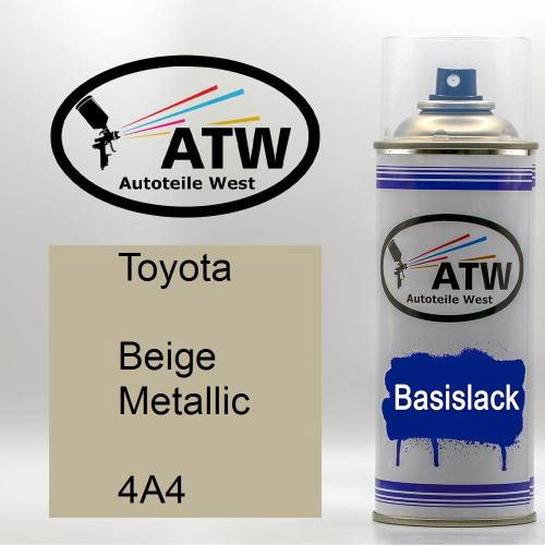 Toyota, Beige Metallic, 4A4: 400ml Sprühdose, von ATW Autoteile West.